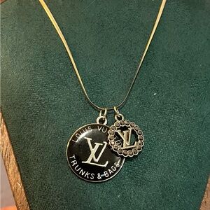 Louis Vuitton Black and Gold Charm Necklace
